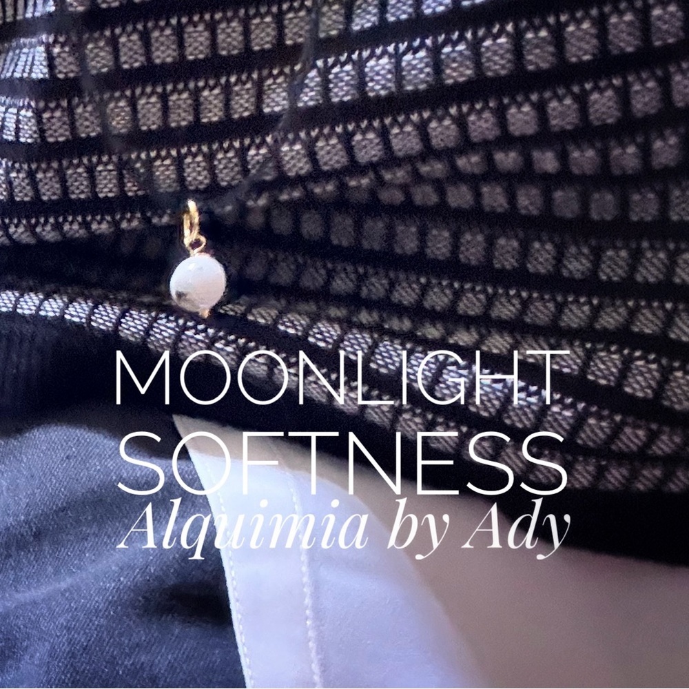 LONG BLACK SUEDE + MOONSTONE PENDANT NECKLACE